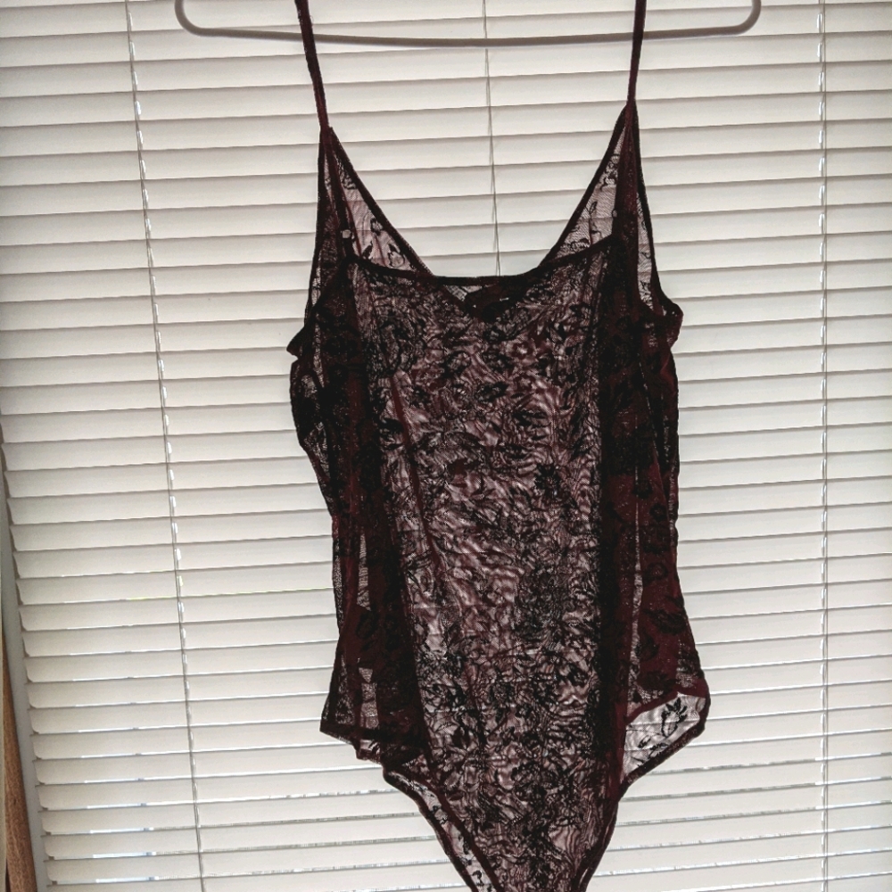 3X Red, Floral Bodysuit